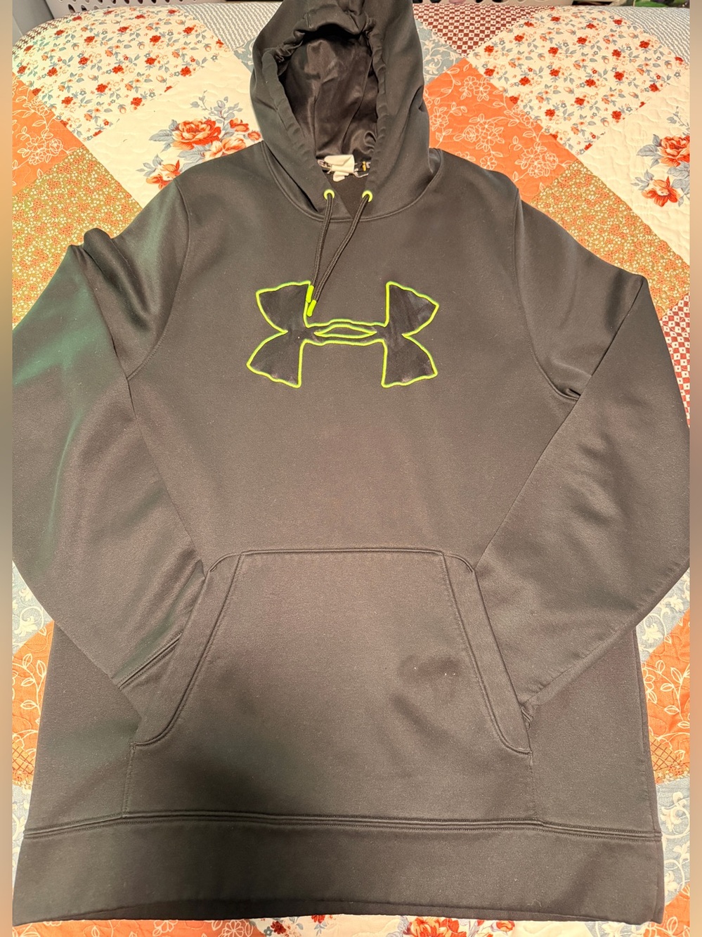 Men’s - Under Armour ColdGear Storm Hoodie Black Neon Green Logo XL